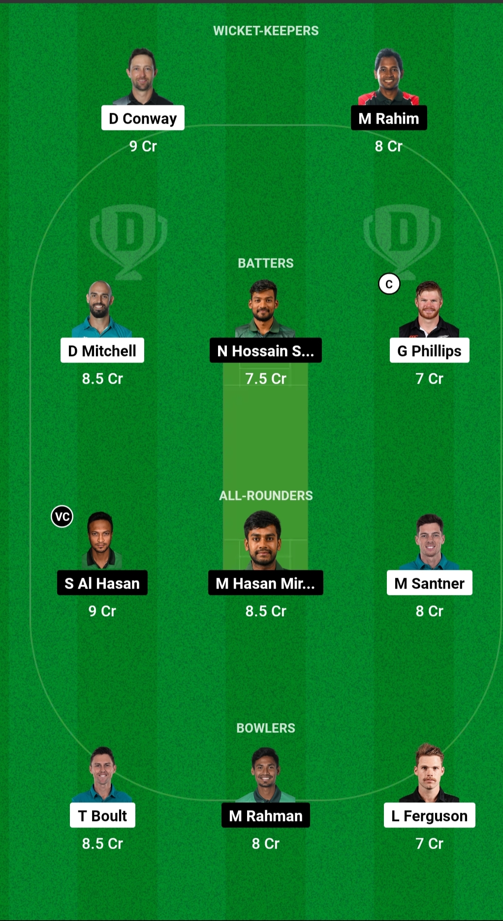 Today Nz Vs Ban Match Icc Cricket World Cup Dream Team