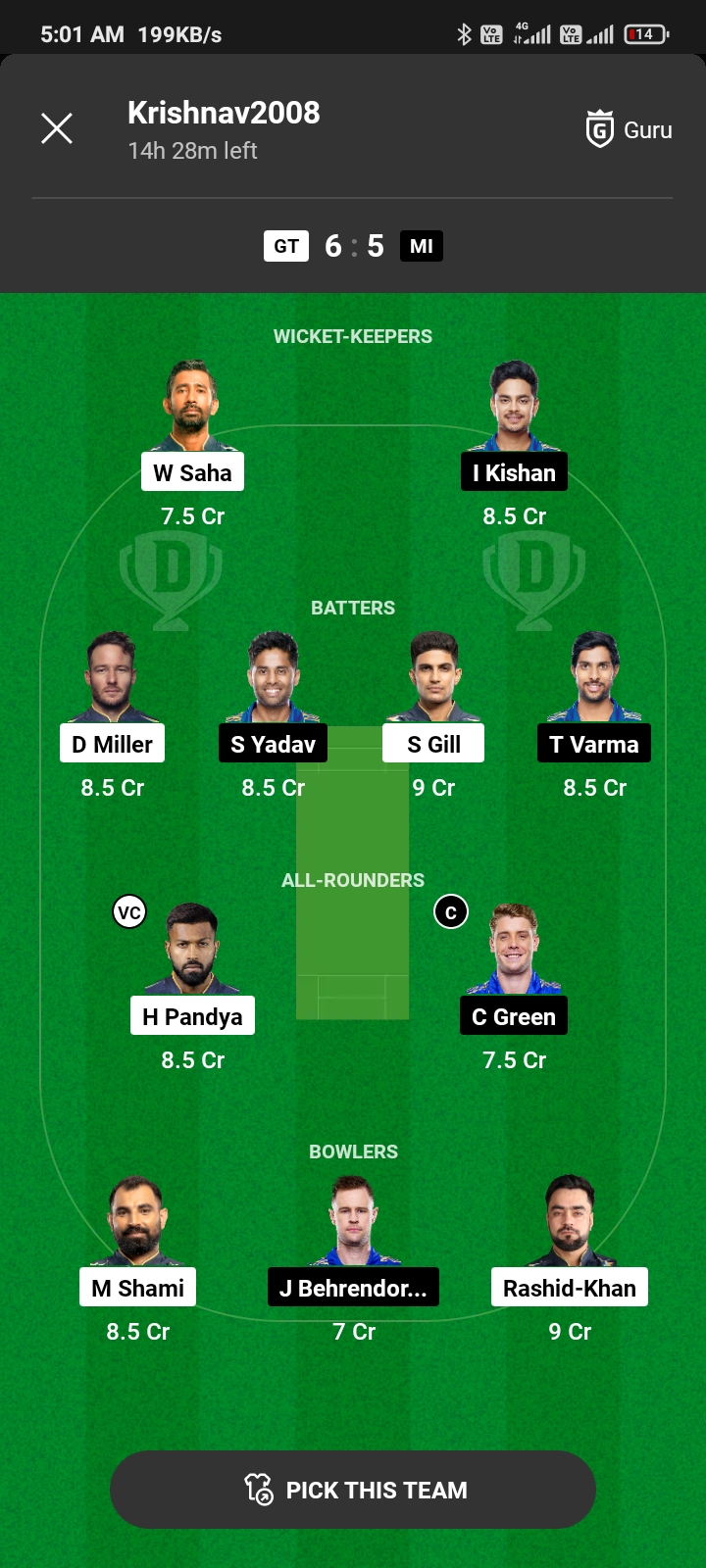 Today Dream11 Team Captain And Vice Captain