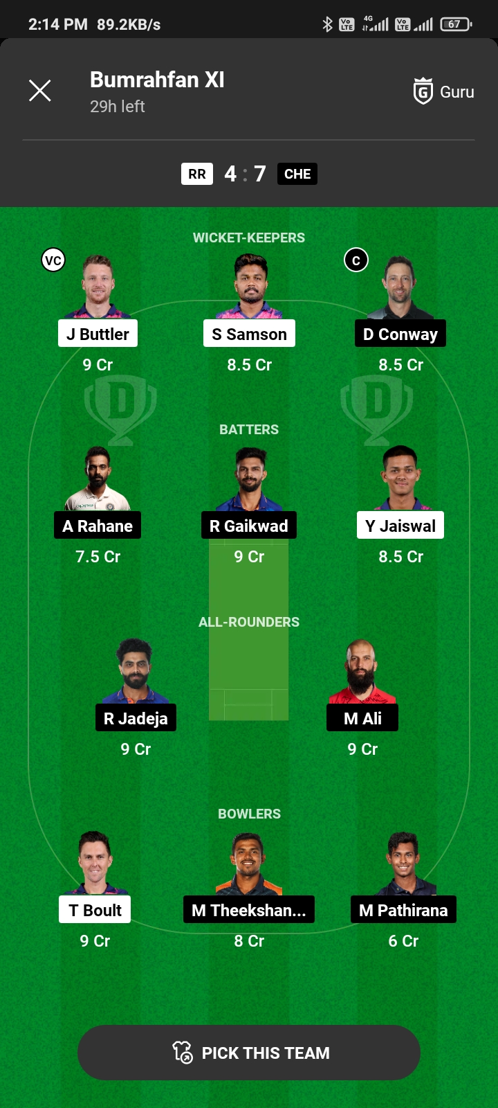 Dream11 Team Predicition