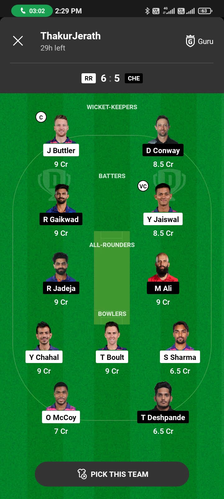 Dream11 team